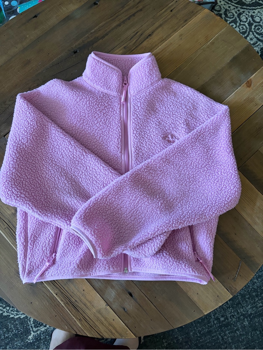 Aritzia Light Pink Sherpa Zip-Up Jacket